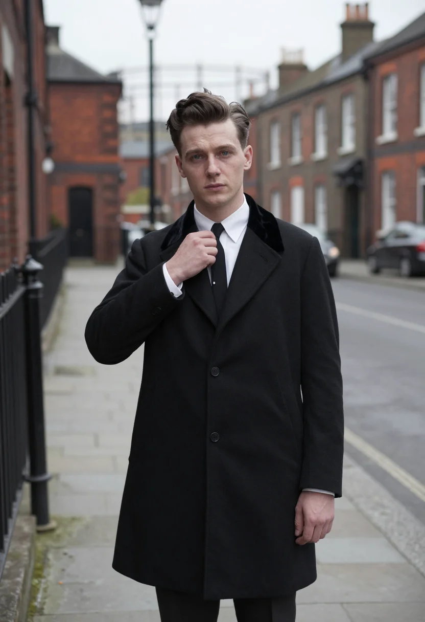 AI teddy boys sample — portrait of a man, chest-up portrait of a Western-European m