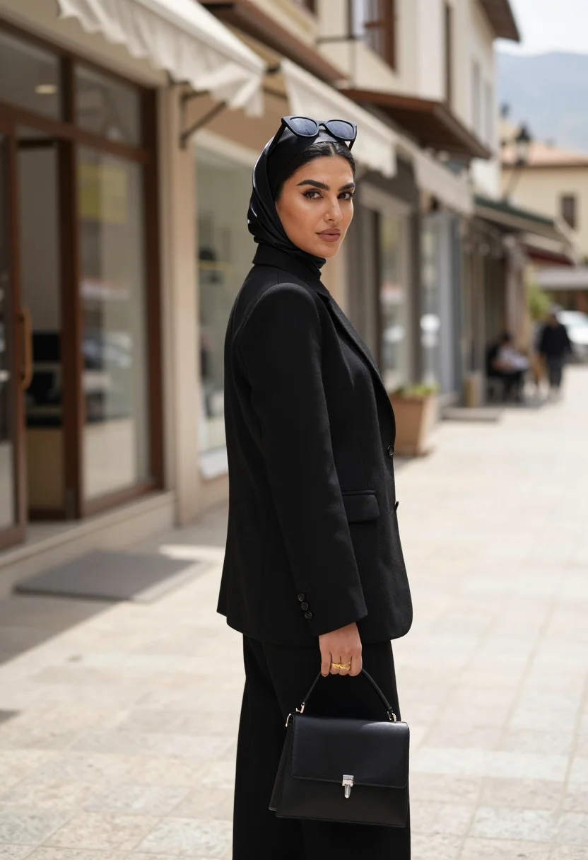 AI tehran manteau sample — portrait of a woman, three-quarter-length portrait of an Ira