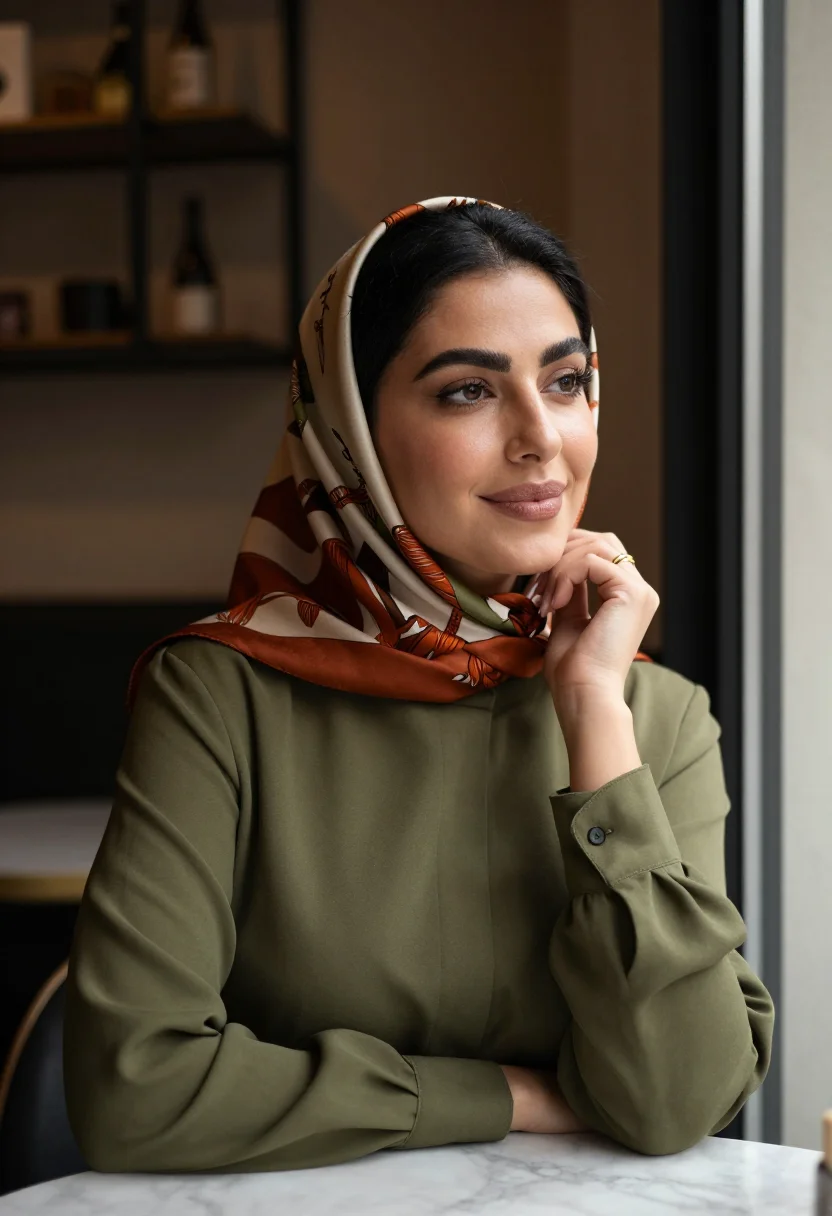 AI tehran manteau sample — portrait of a woman, chest-up portrait of an Iranian woman i