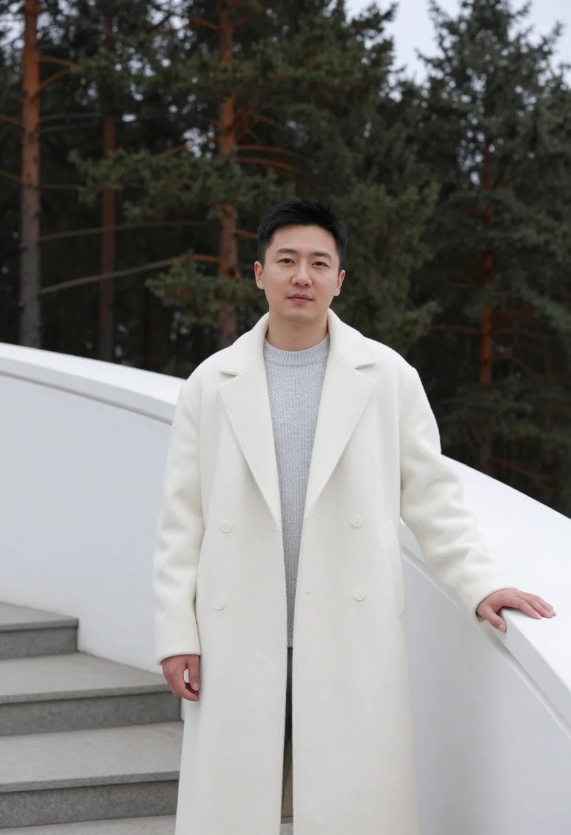 AI telegrafenberg astrophysicist tower white sample — portrait of a man, half-length portrait of an East-Asian man