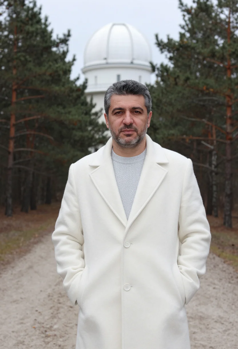 AI telegrafenberg astrophysicist tower white sample — portrait of a man, half-length portrait of an Armenian man i
