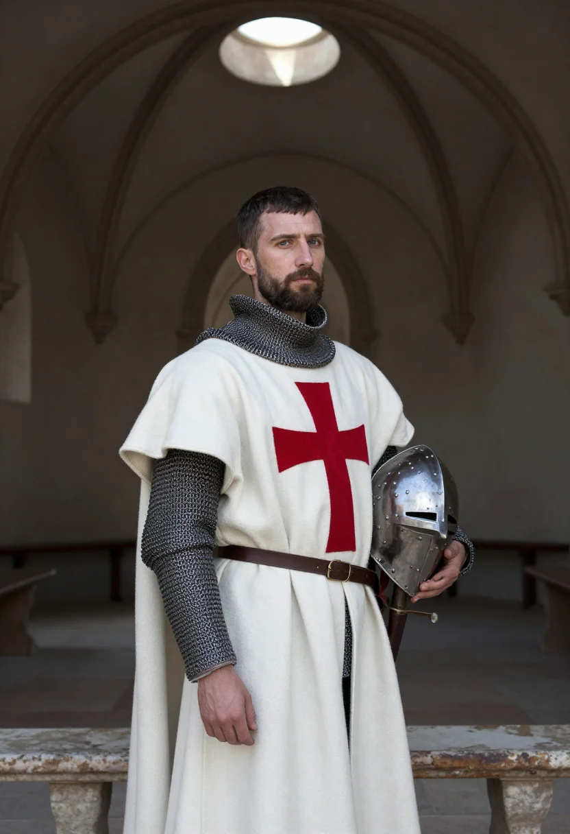 AI templar sample — portrait of a man, half-length portrait of a Western-Europea