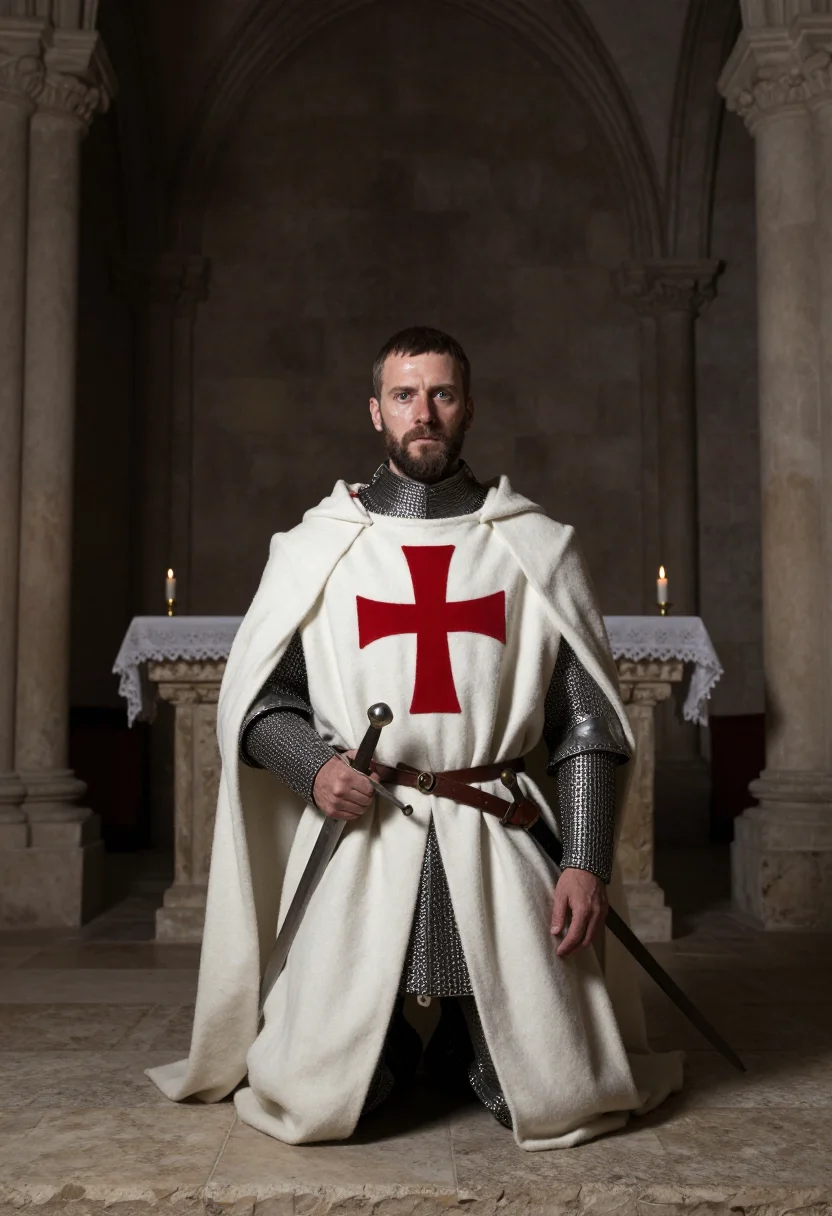 AI templar sample — portrait of a man, full-length portrait of a Western-Europea