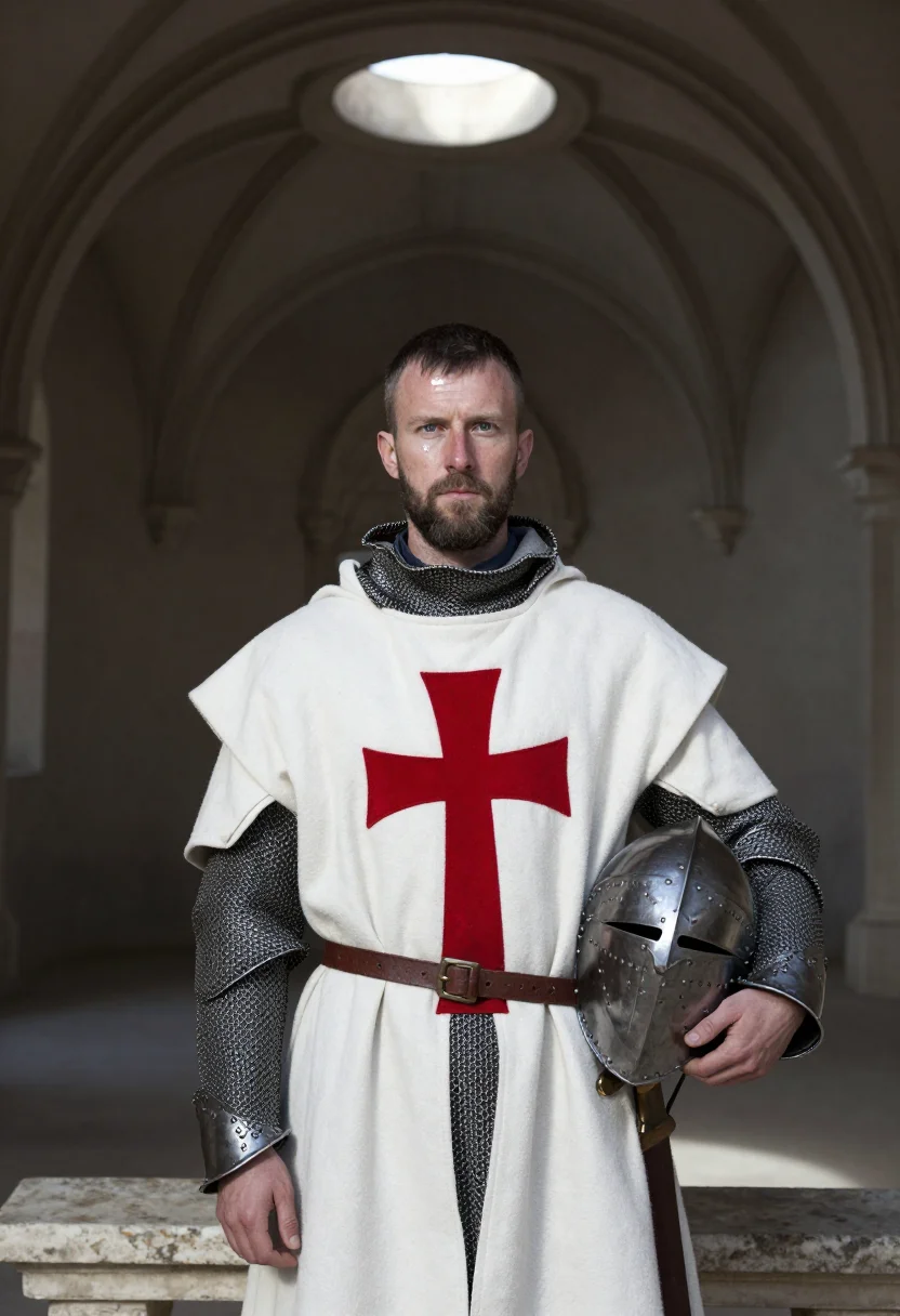 AI templar sample — portrait of a man, chest-up portrait of a Western-European m