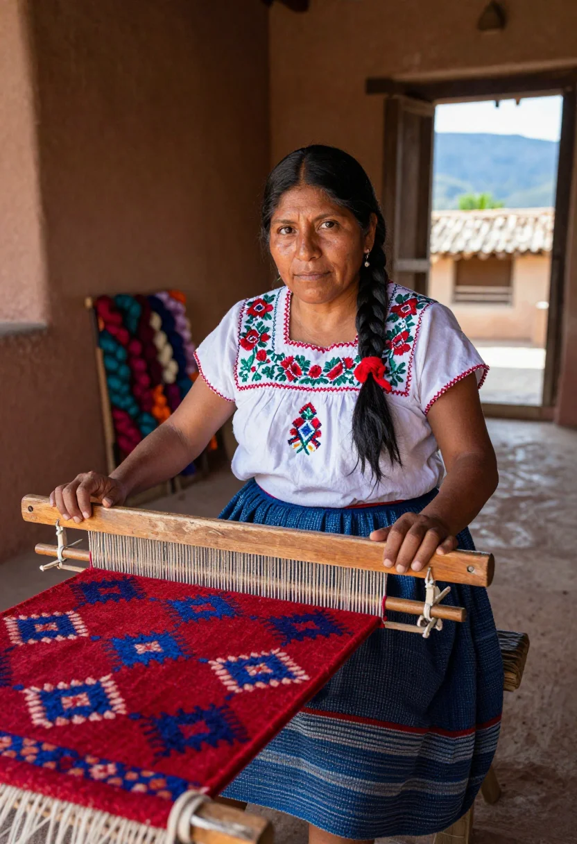 Example portrait from the AI Teotitlan Loom — Free Preview, Train Once