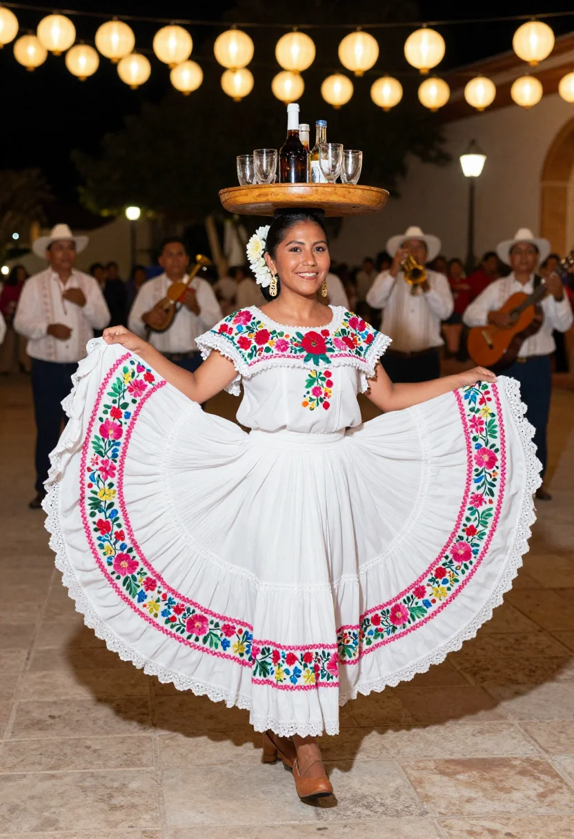 AI terno yucatan sample — portrait of a woman, full-length portrait of a Yucatec Maya