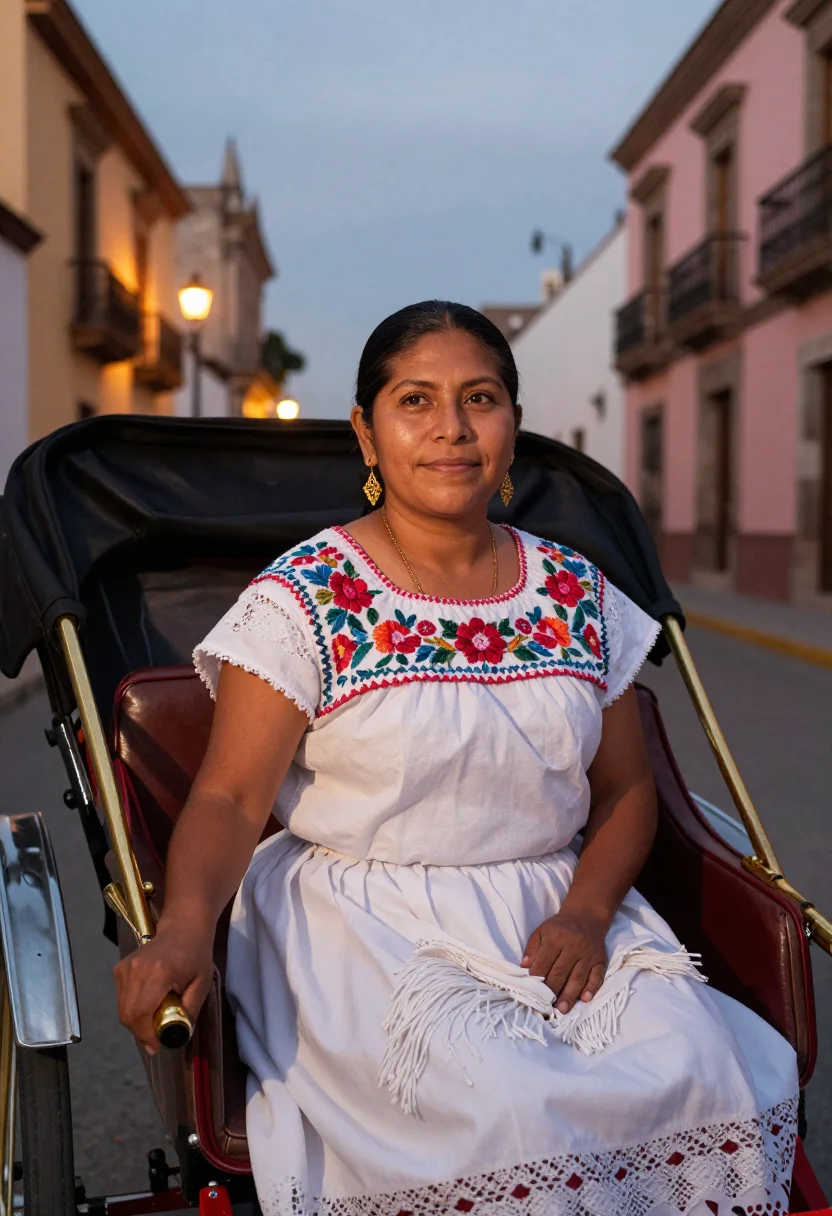 AI terno yucatan sample — portrait of a woman, half-length portrait of a Yucatec Maya