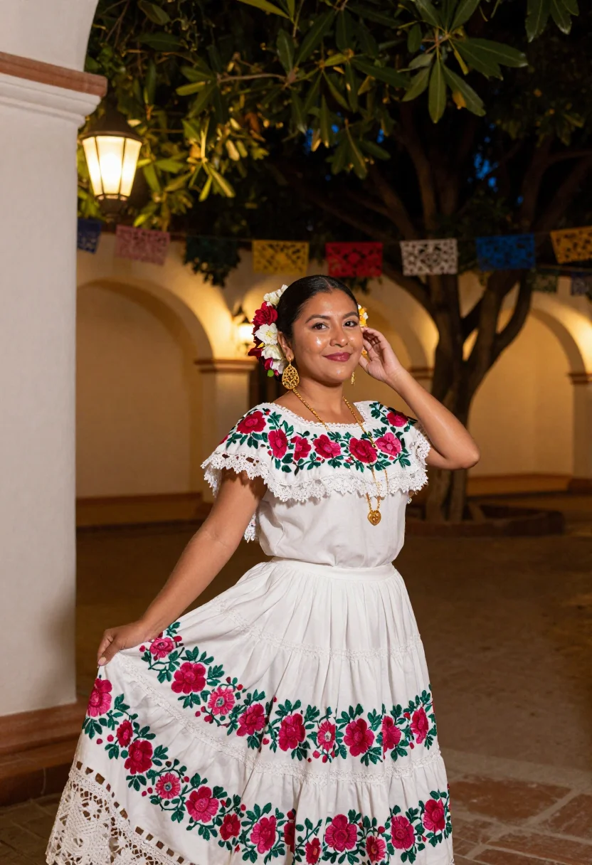 AI terno yucatan sample — portrait of a woman, three-quarter-length portrait of a Yuca