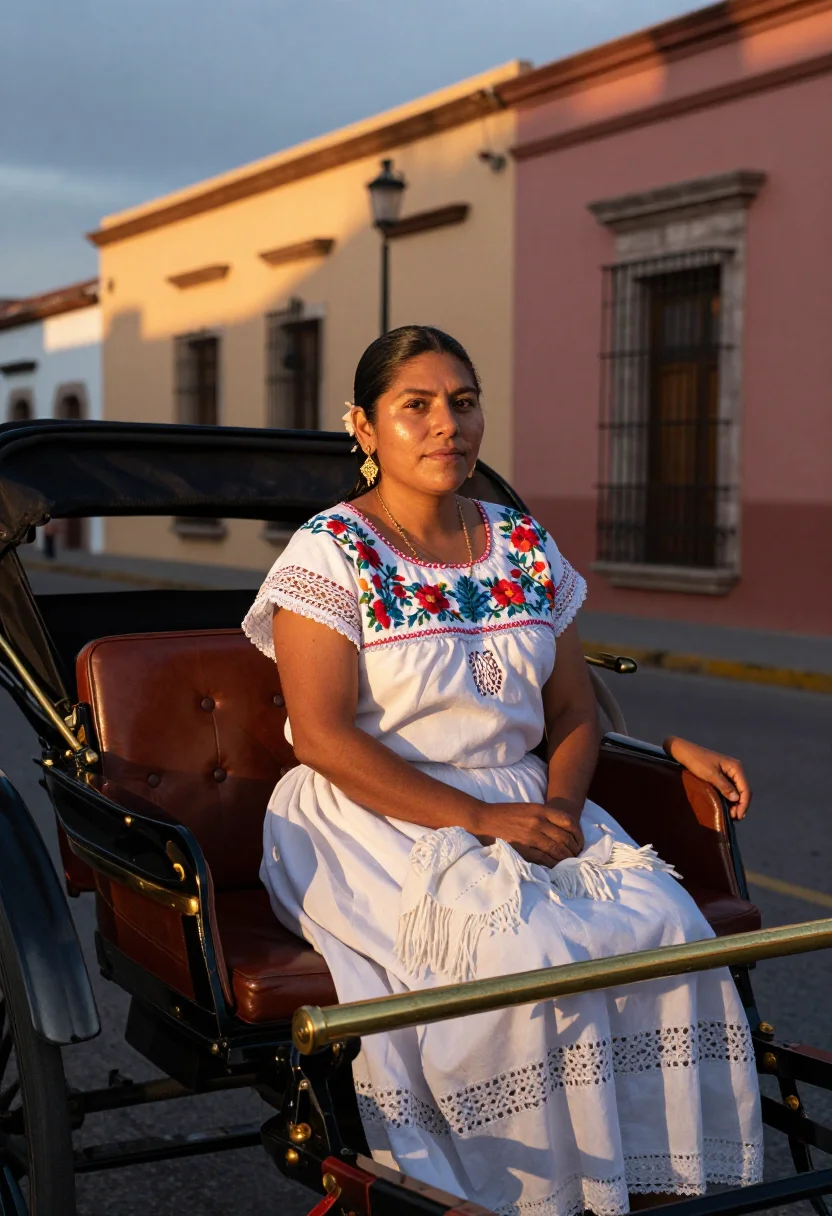 AI terno yucatan sample — portrait of a woman, three-quarter-length portrait of a Yuca