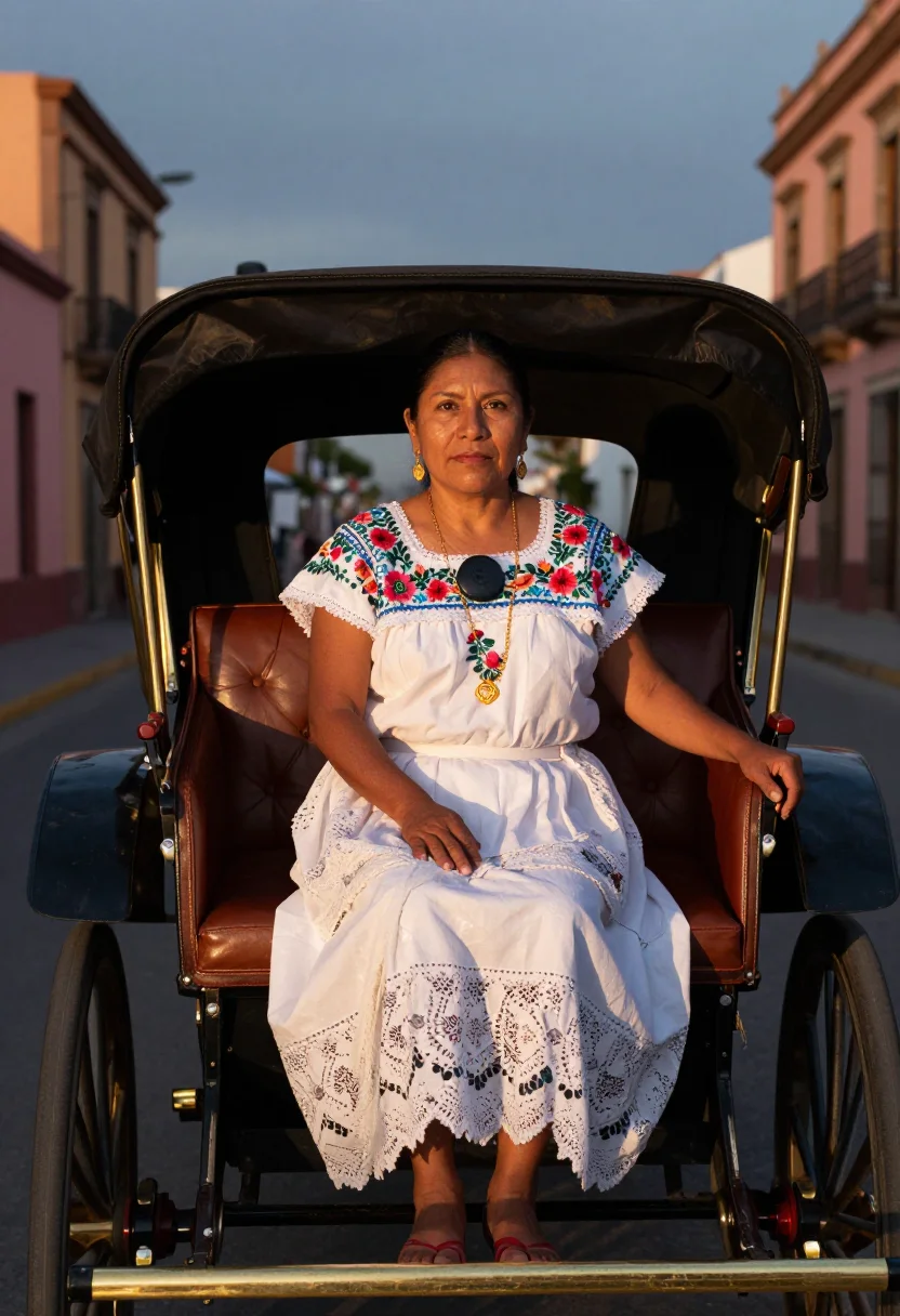 AI terno yucatan sample — portrait of a woman, full-length portrait of a Yucatec Maya