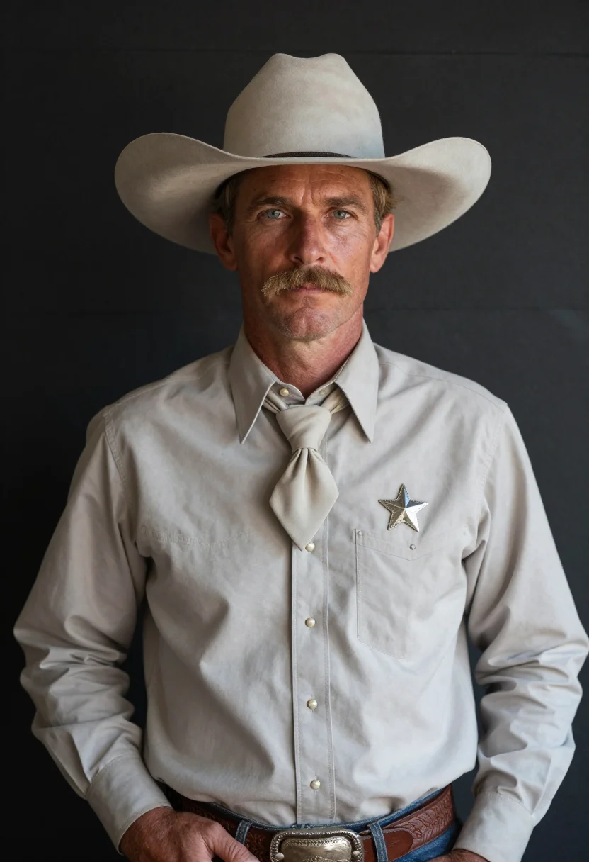 AI texas ranger sample — portrait of a man, chest-up portrait of a Texan man in his f
