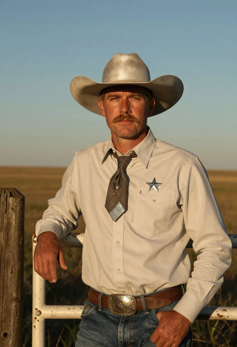 AI texas ranger sample — portrait of a man, chest-up portrait of a Texan man in his f
