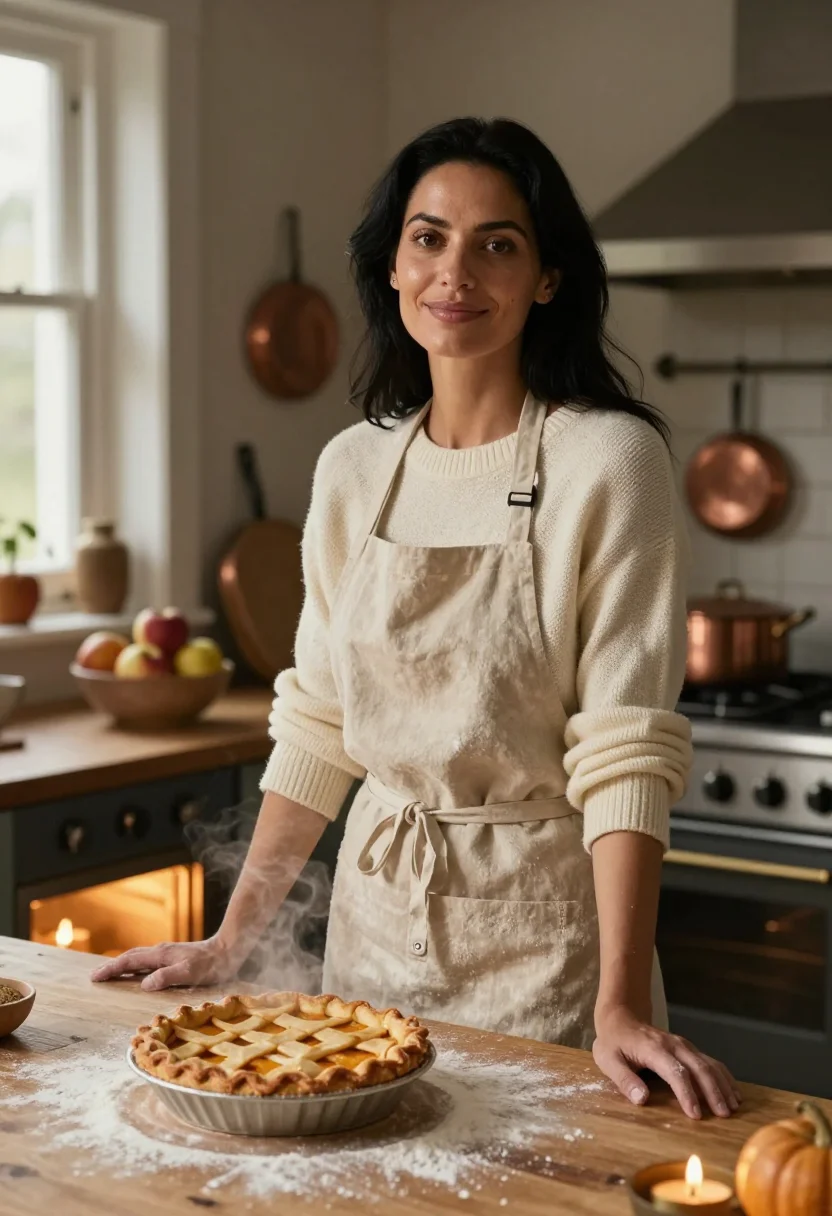 AI thanksgiving table sample — portrait of a woman, three-quarter-length portrait of a woma