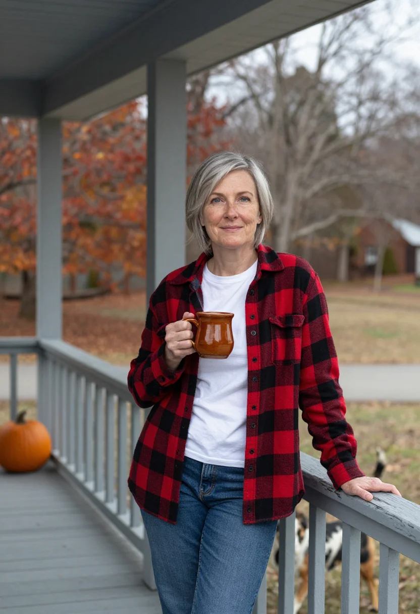 AI thanksgiving table sample — portrait of a woman, standing three-quarter-length portrait
