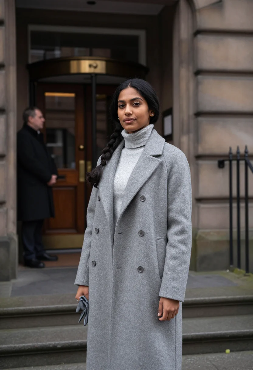 AI the balmoral edinburgh clock tower sample — portrait of a woman, a hotel guest in her twenties of Indian