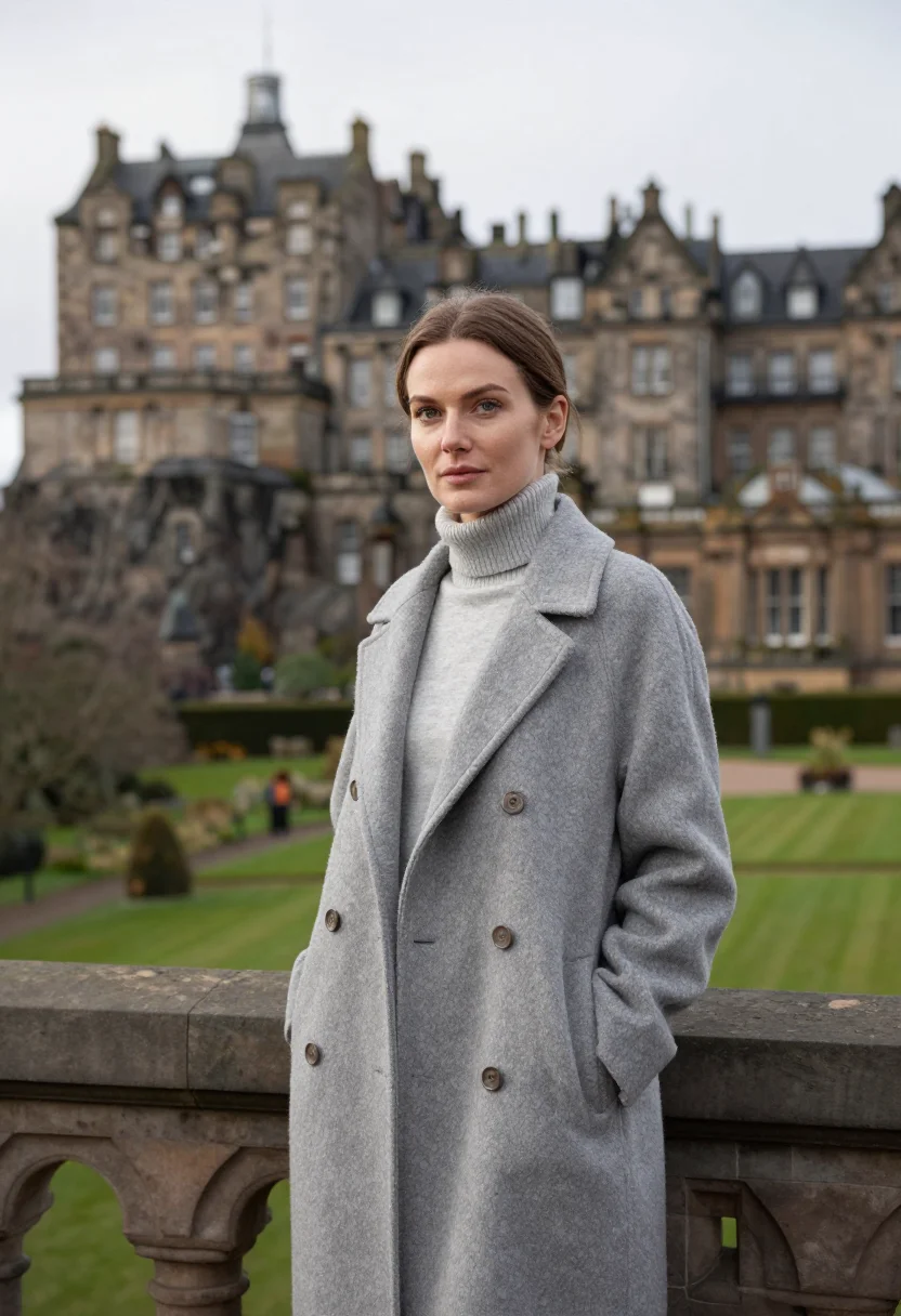 AI the balmoral edinburgh clock tower sample — portrait of a woman, a hotel guest in her thirties of French
