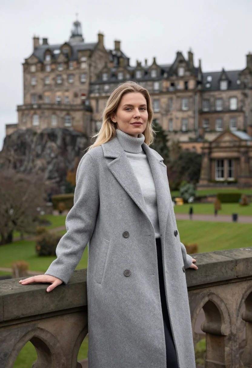 AI the balmoral edinburgh clock tower sample — portrait of a woman, a hotel guest in her twenties of Norweg