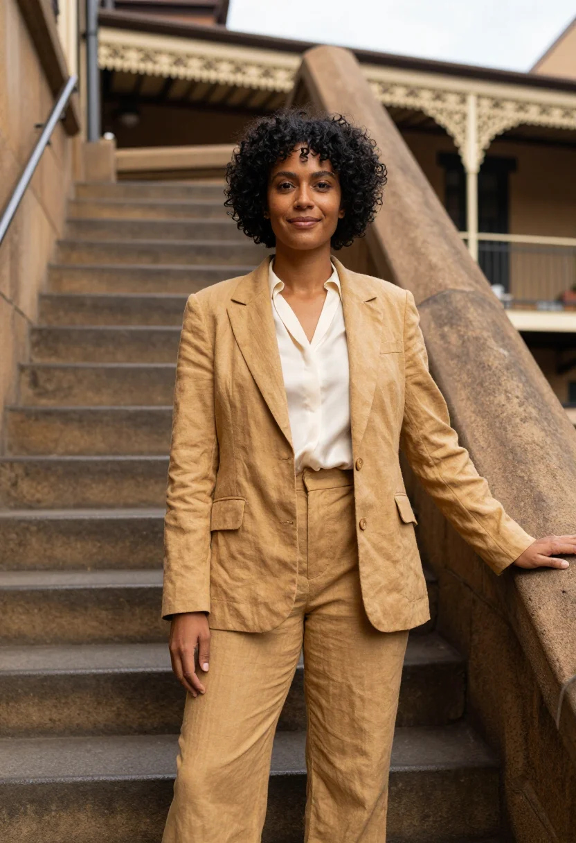 AI the rocks heritage architect sandstone honey sample — portrait of a woman, a conservation architect in her early f