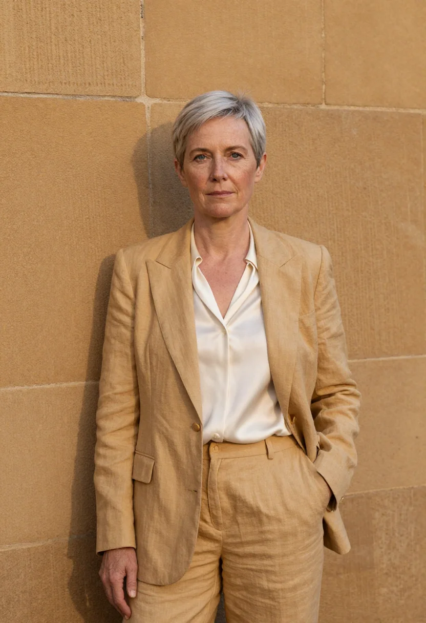 AI the rocks heritage architect sandstone honey sample — portrait of a woman, a conservation architect in her fifties