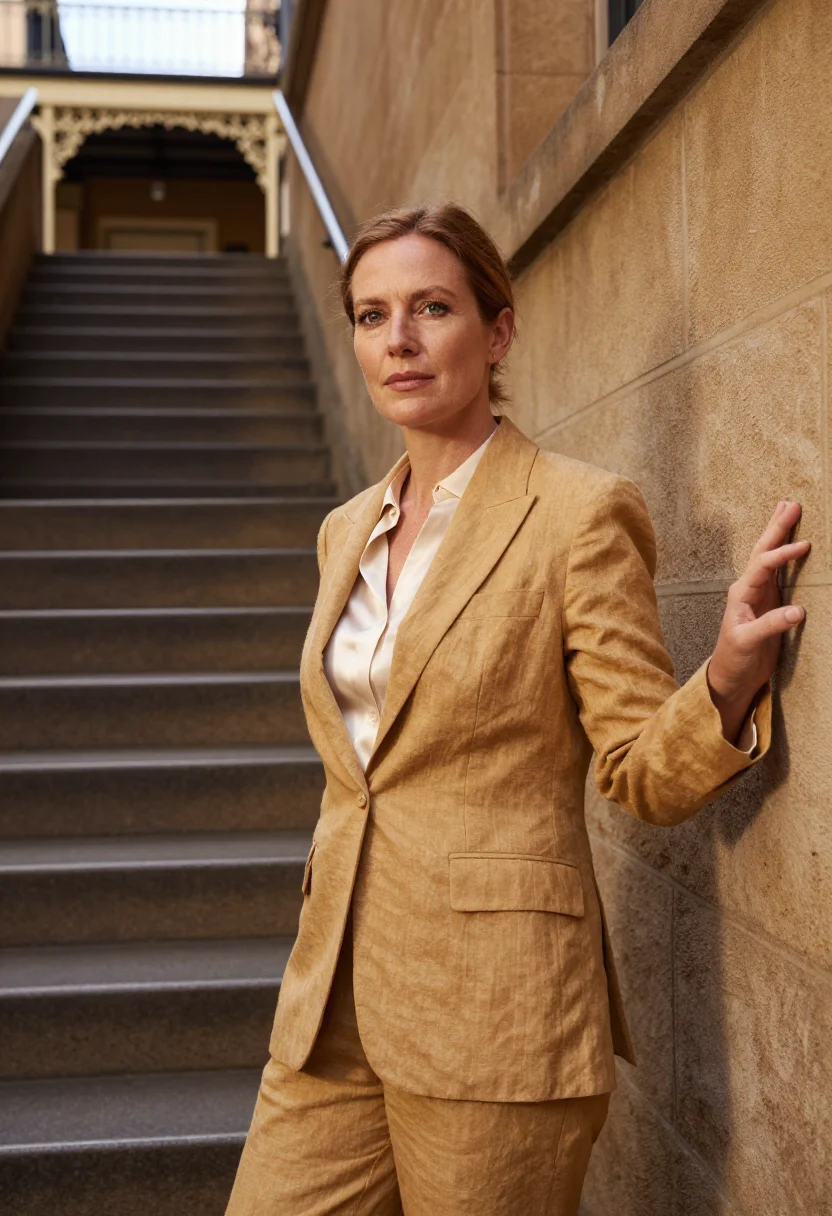 AI the rocks heritage architect sandstone honey sample — portrait of a woman, a conservation architect in her late fo