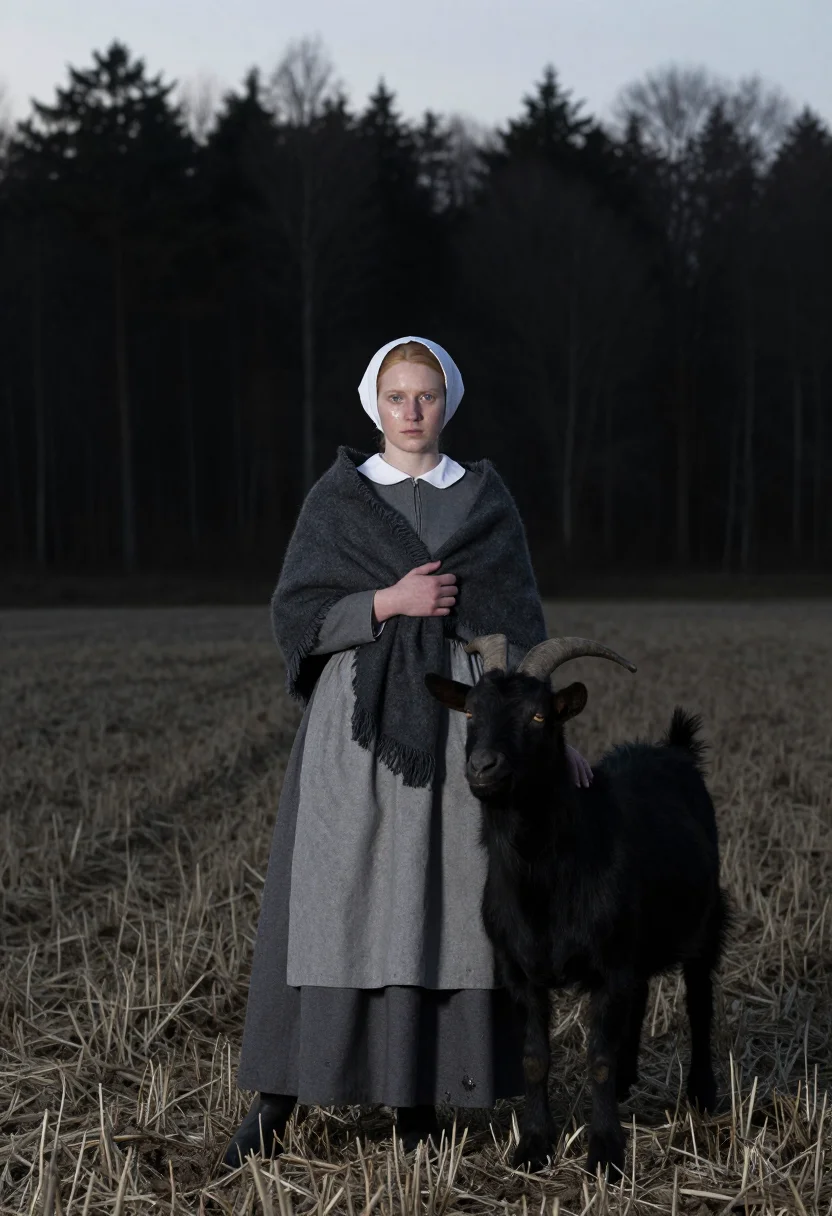 AI the vvitch sample — portrait of a woman, a full-length view from a low camera in