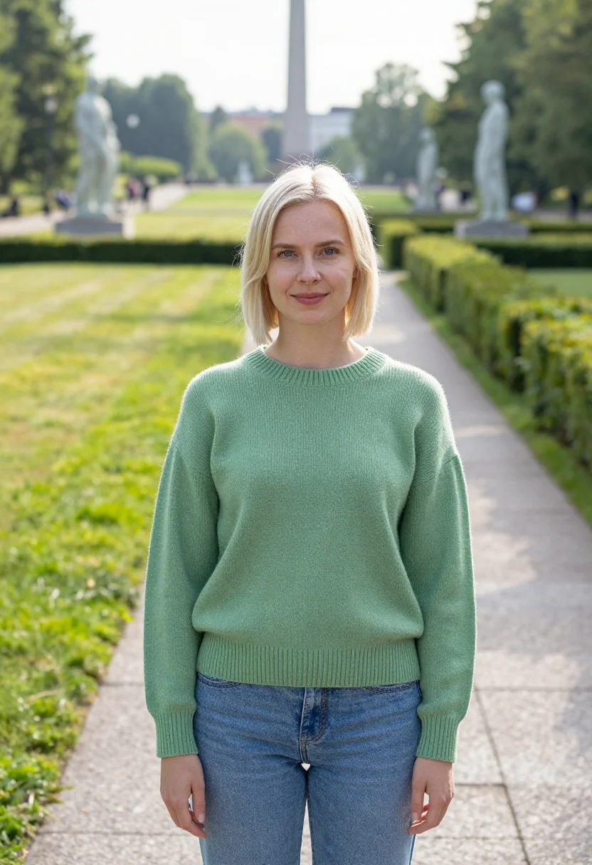 AI the worst person in the world oslo frozen city run sample — portrait of a woman, in her late twenties, of Finnish descen