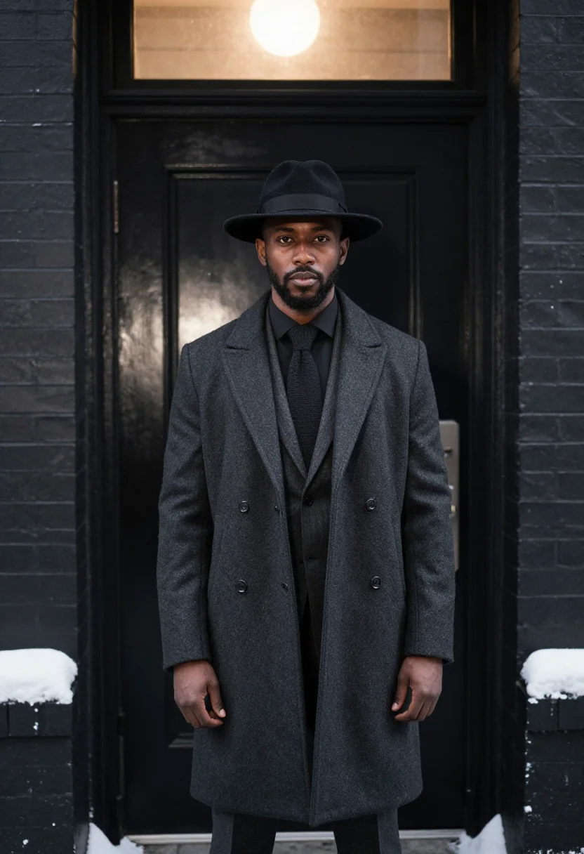 AI thelonious monk harlem january charcoal sample — portrait of a man, framed half-length, cropped at the hips,
