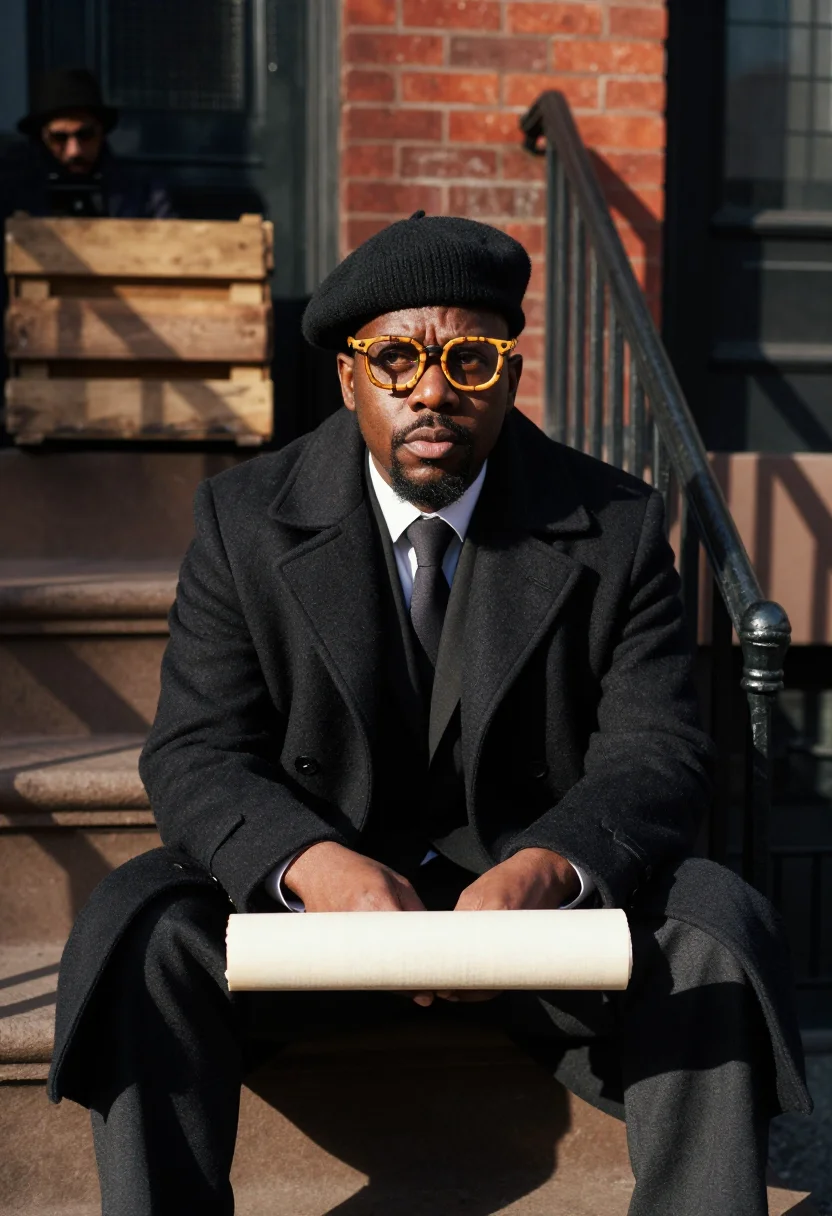 AI thelonious monk sample — portrait of a man, three-quarter-length portrait of a Black