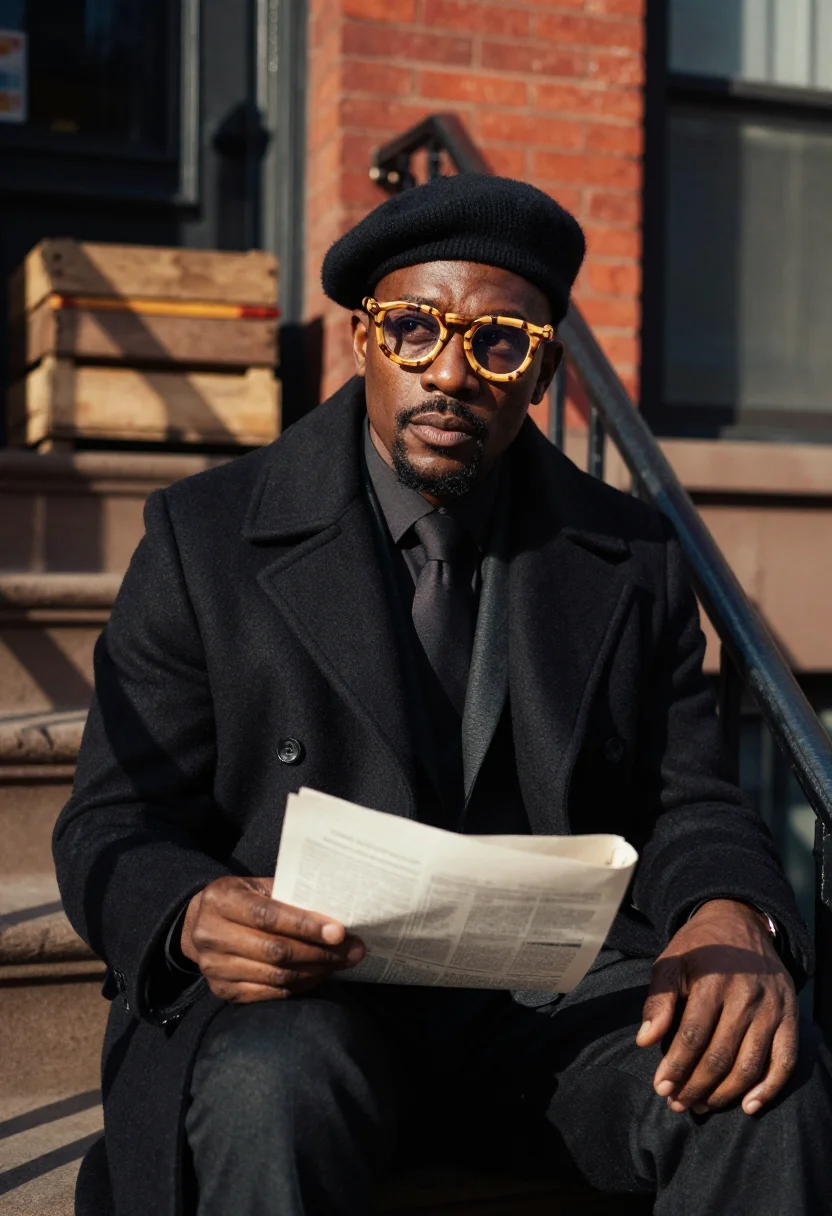 AI thelonious monk sample — portrait of a man, close half-length portrait of a Black man