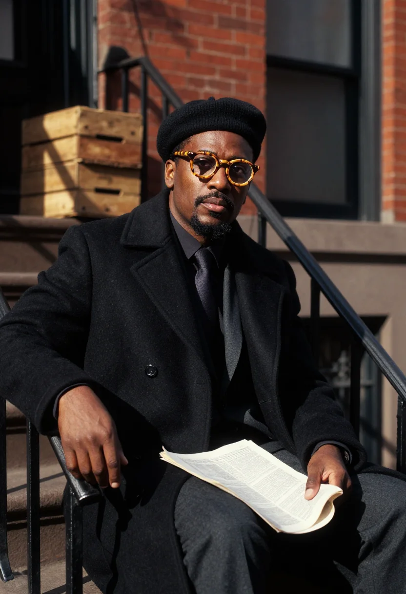 AI thelonious monk sample — portrait of a man, half-length portrait of a Black man of Af