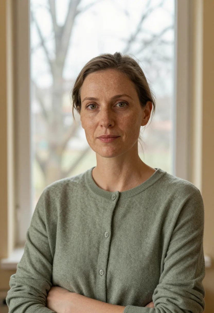 AI therapist sage sample — portrait of a woman, head-and-shoulders portrait of a Wester