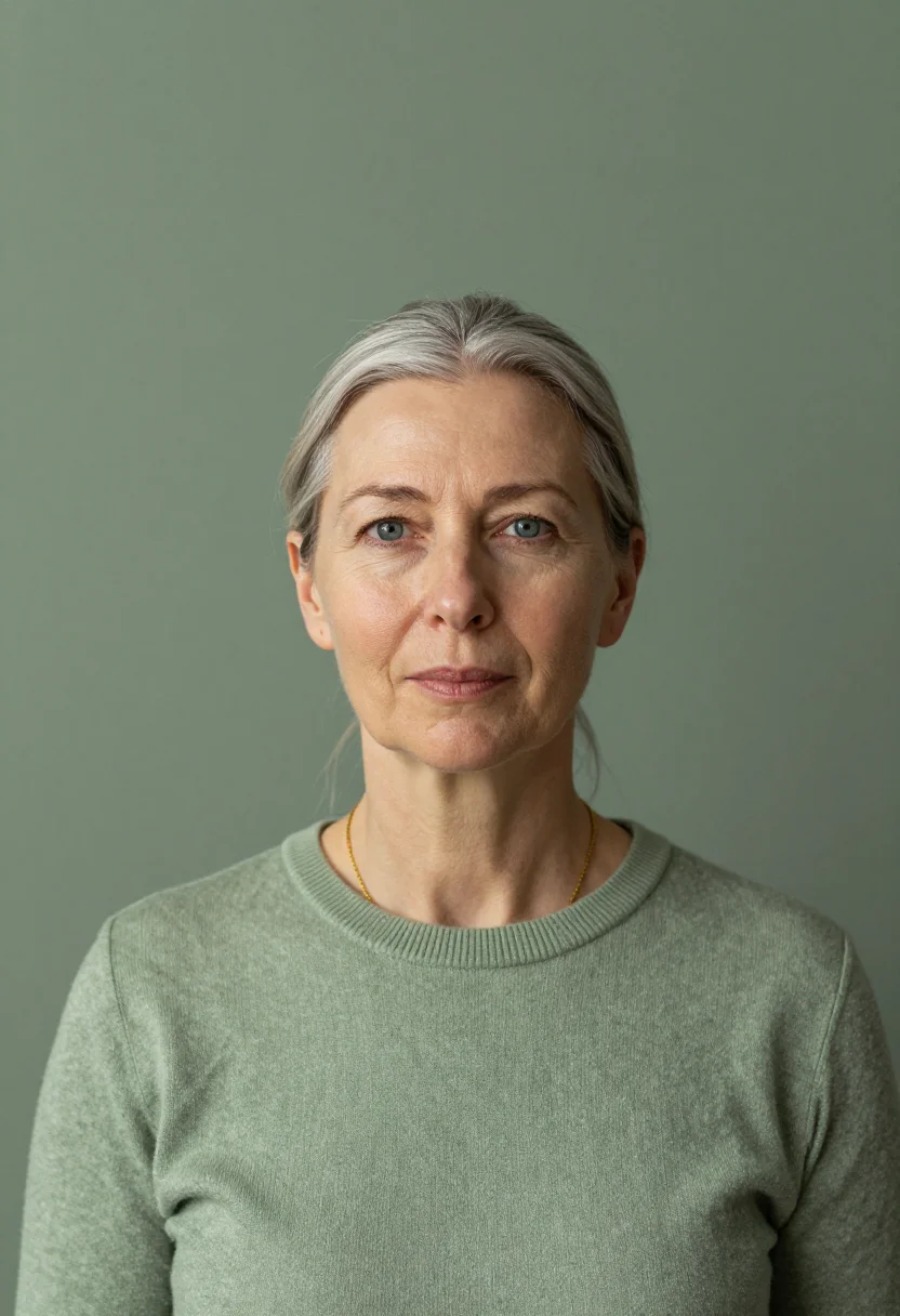 AI therapist sage sample — portrait of a woman, head-and-shoulders portrait of a Wester