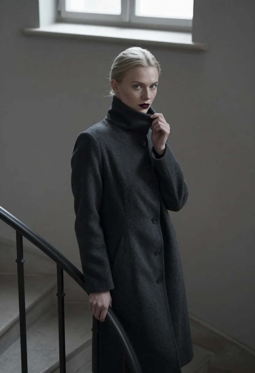 AI theyskens rochas sample — portrait of a woman, half-length view of a Swedish woman in