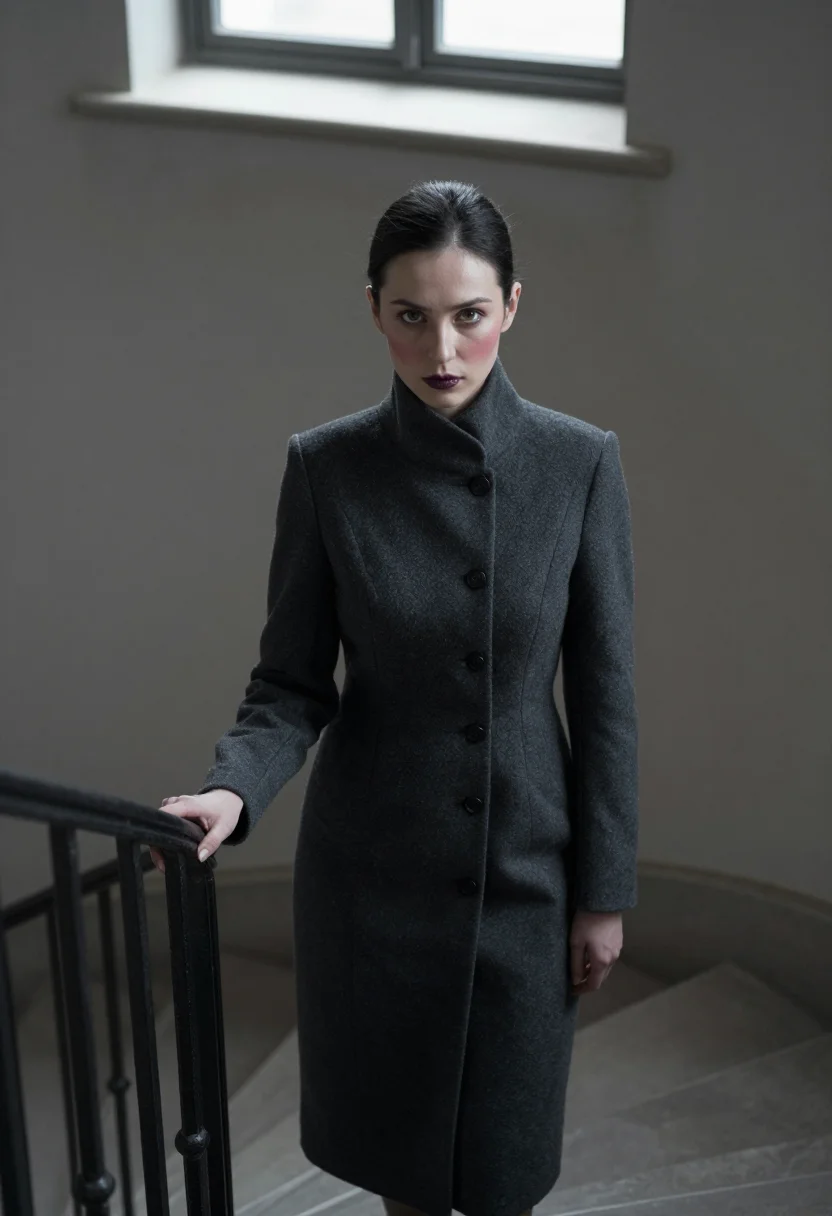 AI theyskens rochas sample — portrait of a woman, half-length view of an English woman in