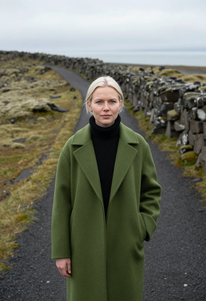 AI thingvellir geologist moss basalt sample — portrait of a woman, a geologist in her late twenties of Ice