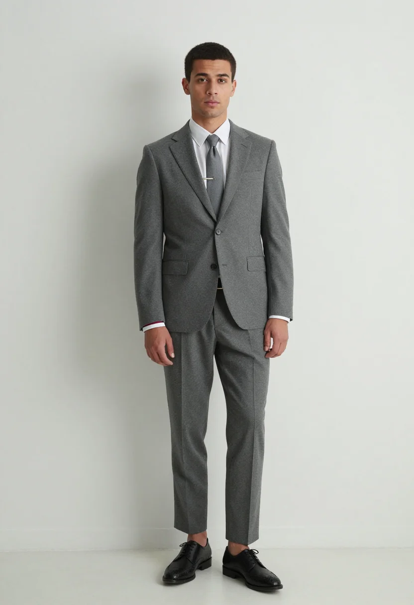 AI thom browne sample — portrait of a man, three-quarter-length portrait of a Wester