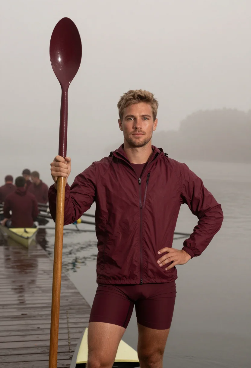 AI tideway rowing bordeaux sample — portrait of a man, framed three-quarter length from the spoo