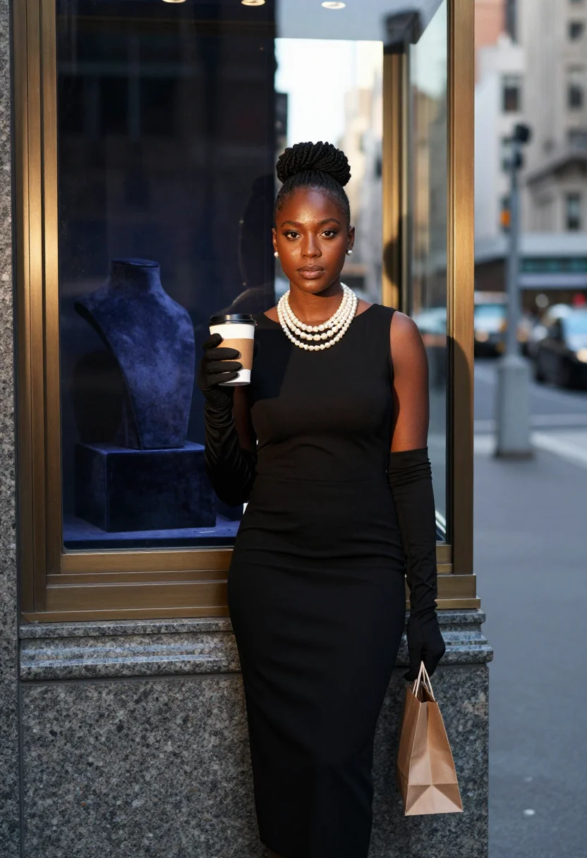 AI tiffany fifth avenue sample — portrait of a woman, tight half-length portrait of a Black A