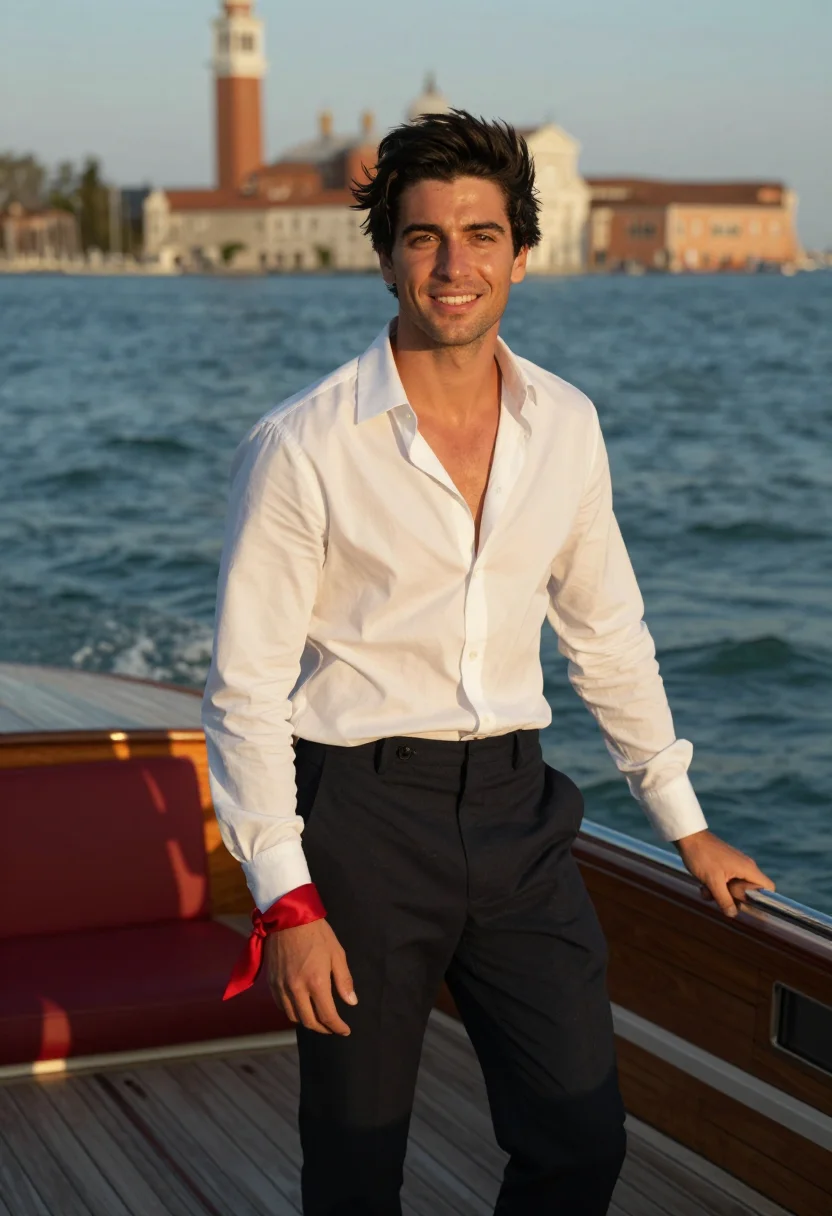 AI timothee venice 2022 sample — portrait of a man, three-quarter-length portrait of a Wester
