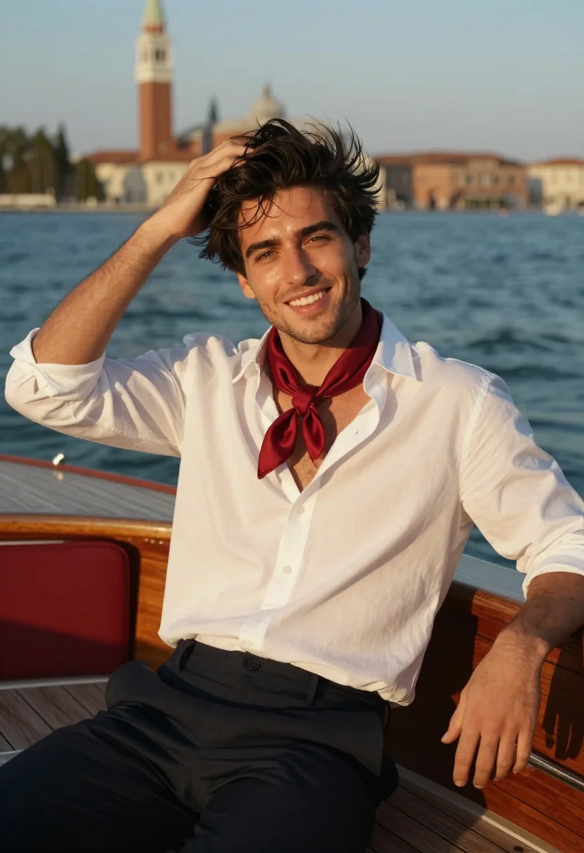 AI timothee venice 2022 sample — portrait of a man, close half-length portrait of a Western-E