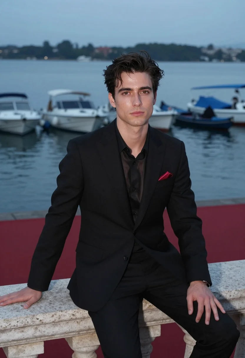 AI timothee venice 2022 sample — portrait of a man, half-length portrait of a Western-Europea