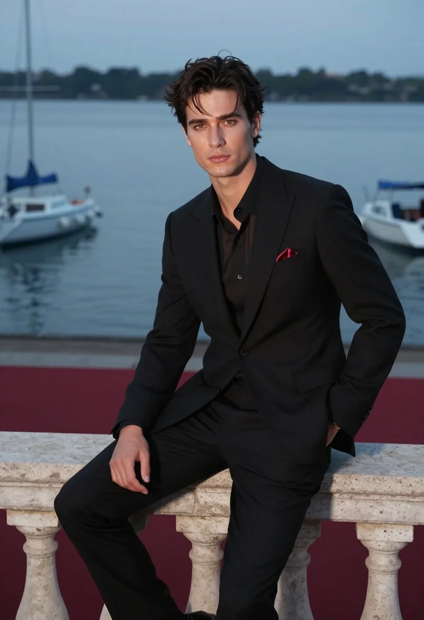 AI timothee venice 2022 sample — portrait of a man, three-quarter-length portrait of a Wester