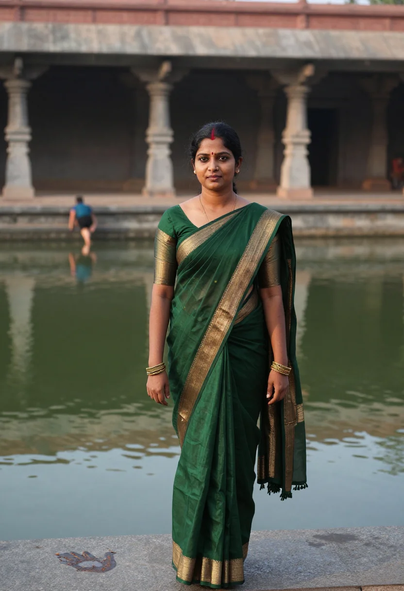 AI tirupati sample — portrait of a woman, chest-up portrait of a South Indian wom