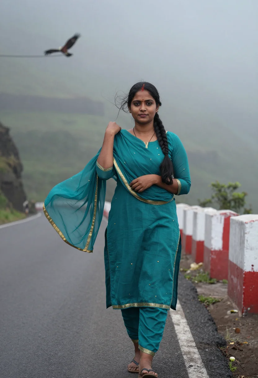 AI tirupati sample — portrait of a woman, chest-up portrait of a South Indian wom