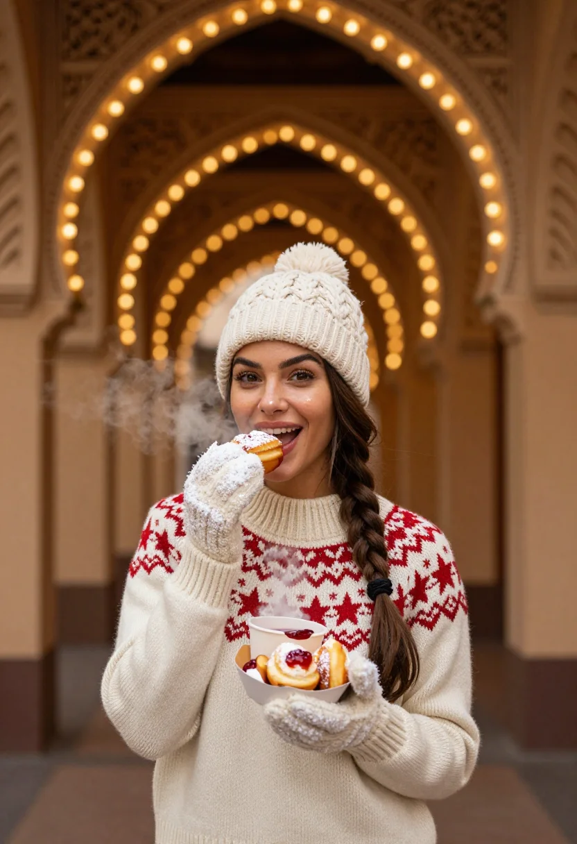 AI tivoli christmas sample — portrait of a woman, a Western-European woman in her early t