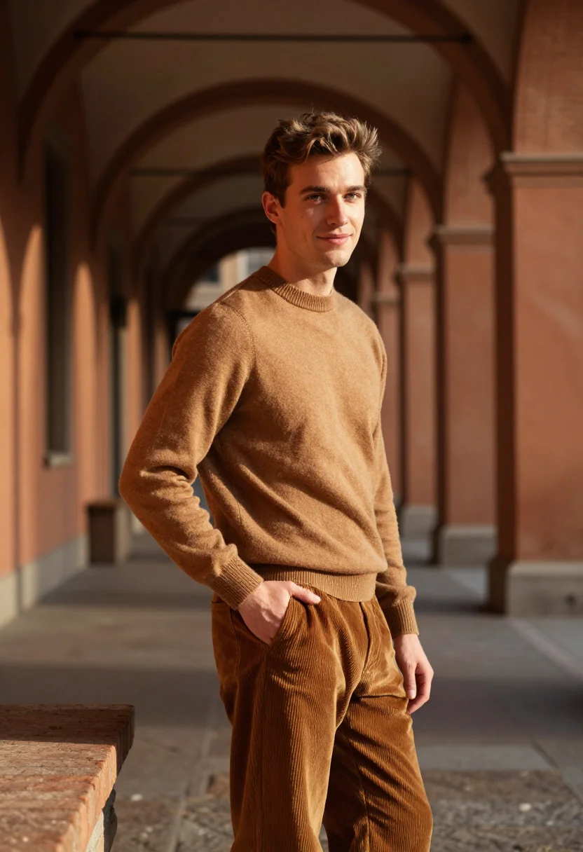 AI tobacco cords october sample — portrait of a man, in his late twenties, with fair skin with