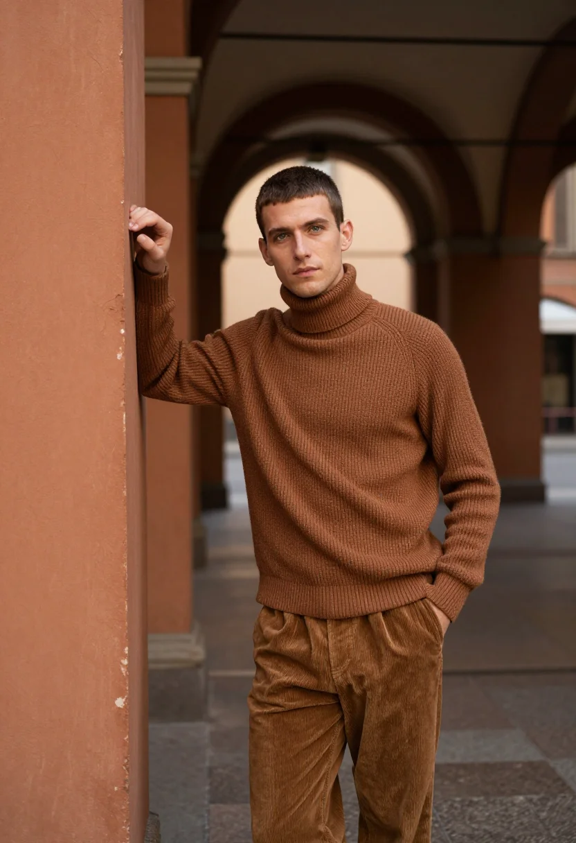 AI tobacco cords october sample — portrait of a man, in his early thirties, with fair skin, gr