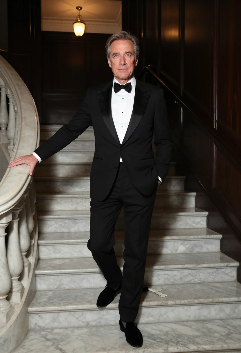 AI tom ford tuxedo sample — portrait of a man, half-length portrait of a Western-Europea