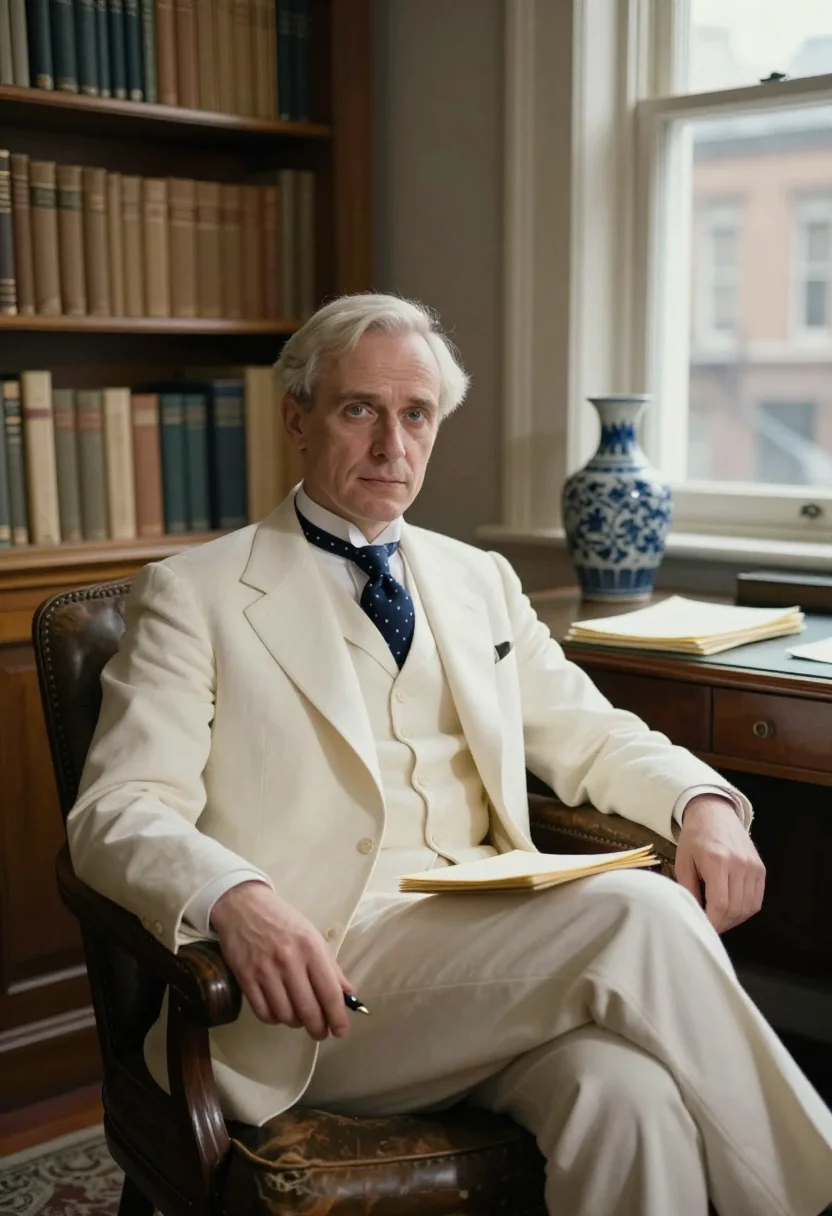 AI tom wolfe sample — portrait of a man, half-length portrait of a Western-Europea