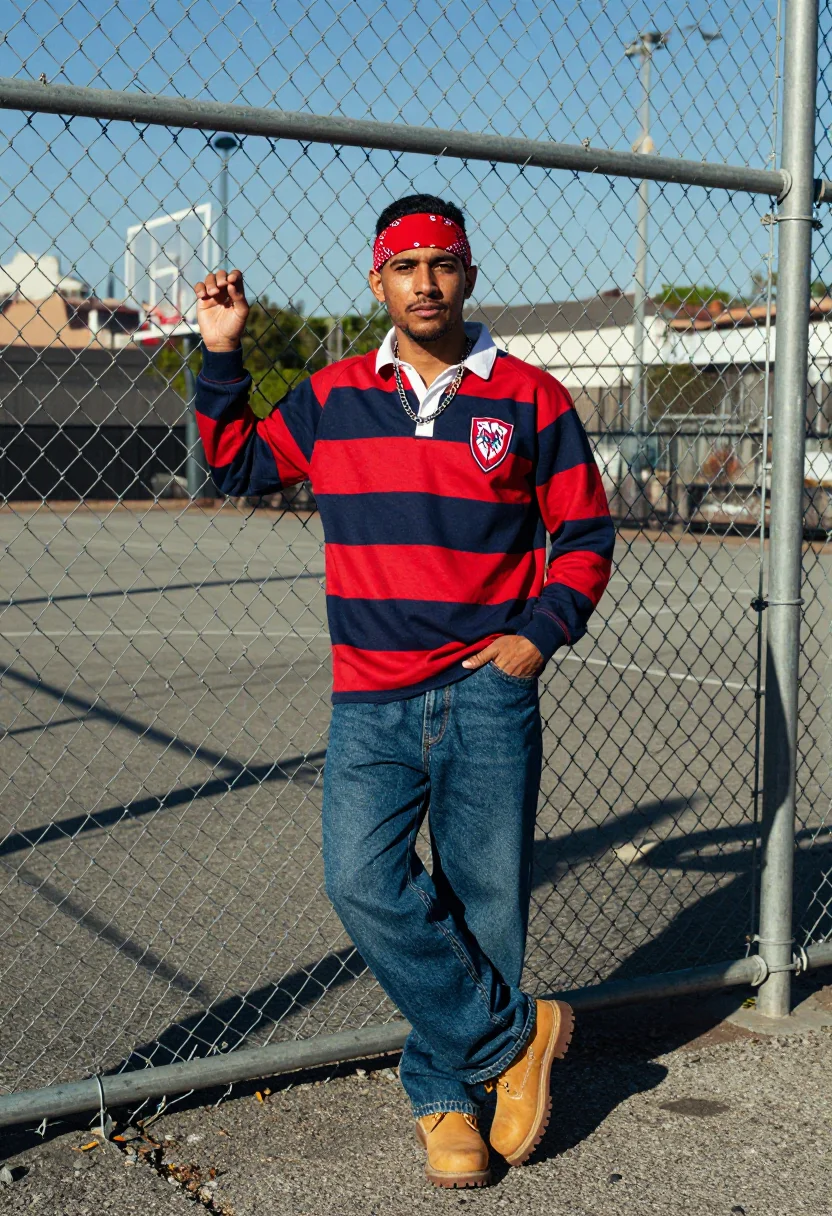 AI tommy 90s sample — portrait of a man, full-length portrait of a Puerto Rican ma